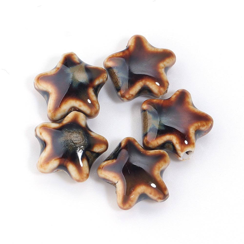 Fiasrel Retro five-pointed star ceramic beads