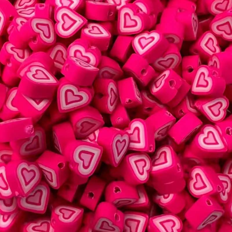 Fiasrel 1000pcs Kaleidoscope, peach heart, soft ceramic beads
