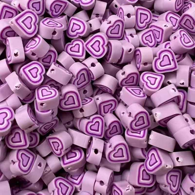 Fiasrel 1000pcs Kaleidoscope, peach heart, soft ceramic beads