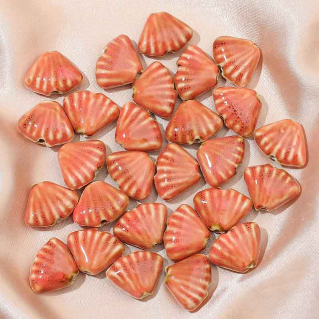 Fiasrel 10pcs Monochrome shell ceramic beads