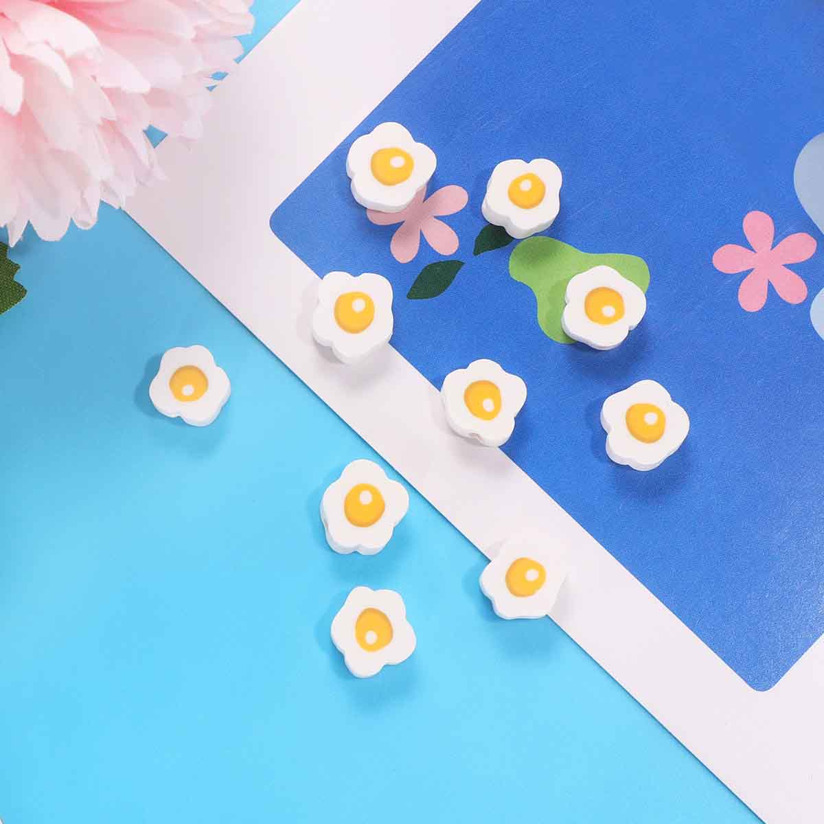 Fiasrel 100pcs Fried egg beads and soft clay beads