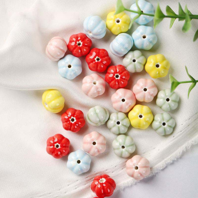 Fiasrel Ceramic pumpkin beads