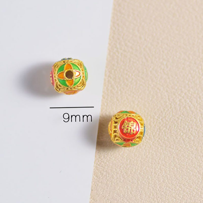 Fiasrel Hollow ball spacer beads-4 Drop Pendant
