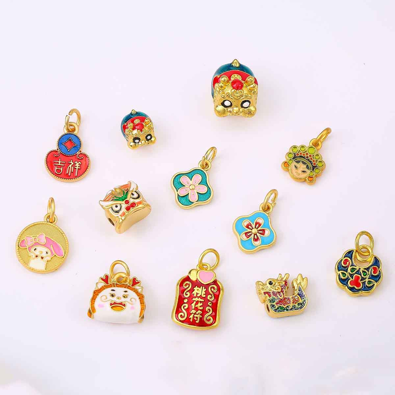 Fiasrel Dragon Boat Tiger-head Lucky bead Drop Pendant