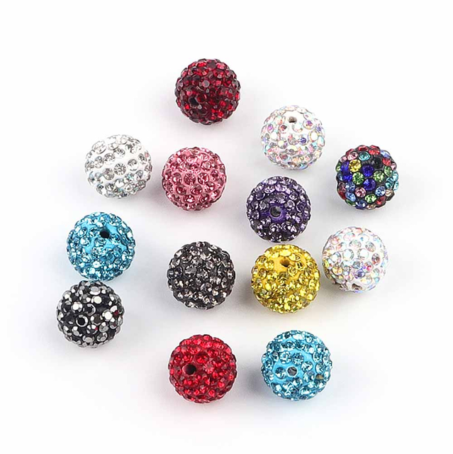 Fiasrel 10pcs Fully drilled clay balls DIY Shamballa Beads