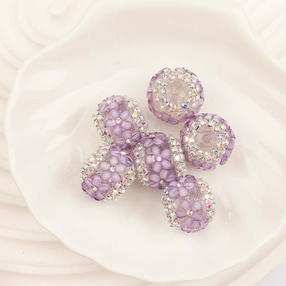Fiasrel 50pcs Studded with hydrangeas DIY Shamballa Beads