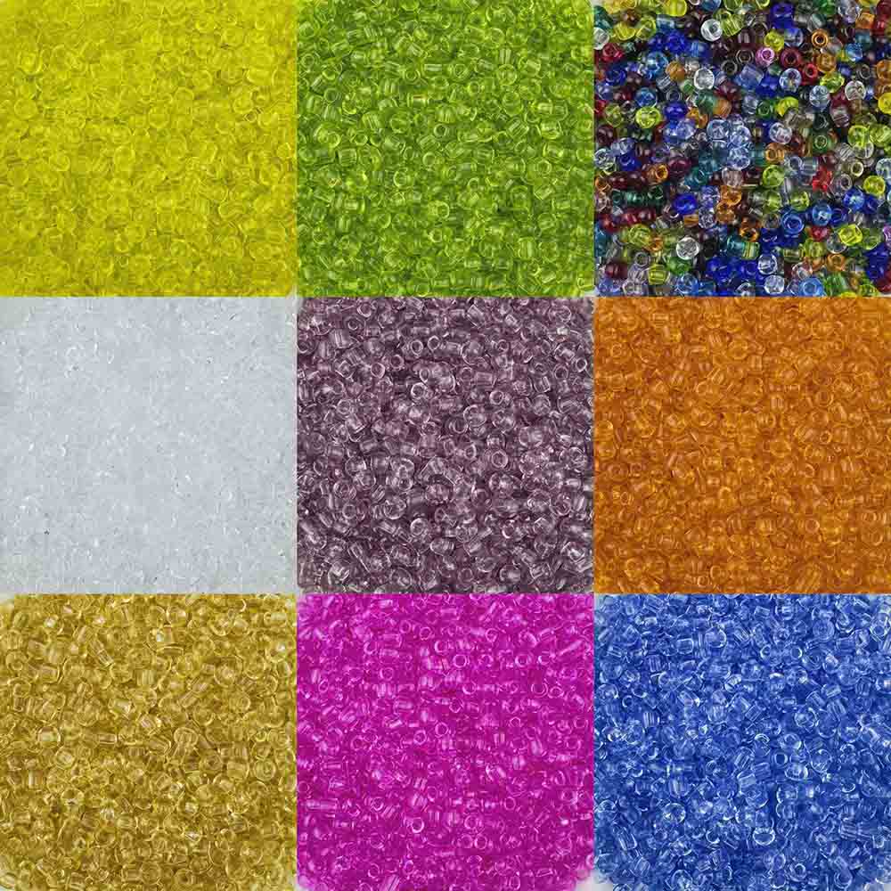 Fiasrel 2/3/4mm Glass Transparent Seed Beads - Bulk Loose Beading 