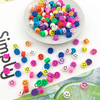 Fiasrel 100pcs Mixed-color smiley face soft clay spacer beads