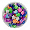 Fiasrel 10mm diy soft clay beads with mixed-color small flowers