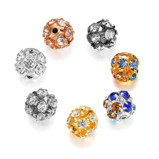 Fiasrel 30pcs 6/8/10mm Soft clay drill balls DIY Shamballa Beads