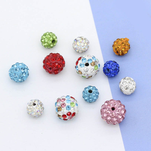 Fiasrel 20pcs Water-diamond soft clay balls DIY Shamballa Beads