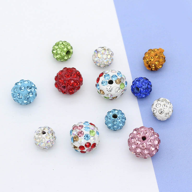 Fiasrel 20pcs Water-diamond soft clay balls DIY Shamballa Beads