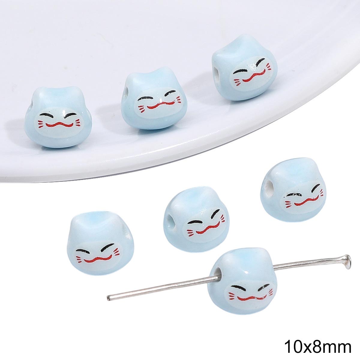 Fiasrel Blue animal ceramic beads