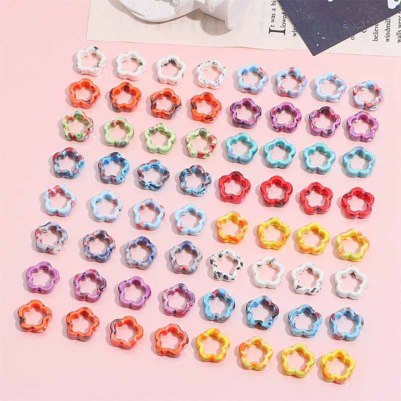 Fiasrel Hollow plum blossom ceramic beads
