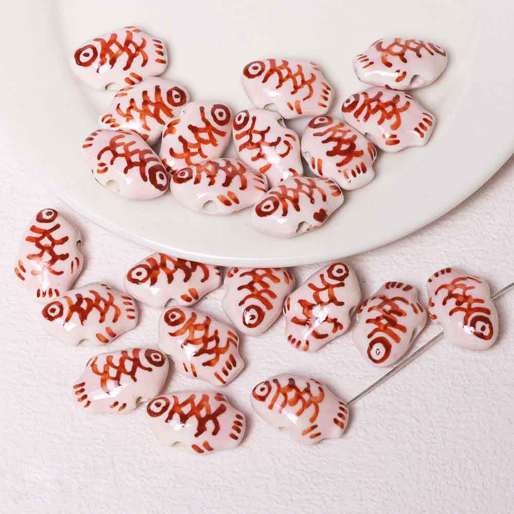 Fiasrel Striped clownfish ceramic beads