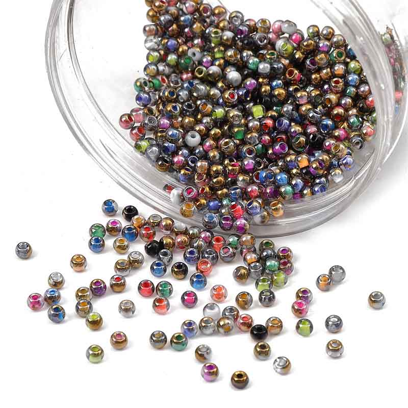 Fiasrel 4mm Gold Gradient Glass Beads 10g - DIY Jewelry Making