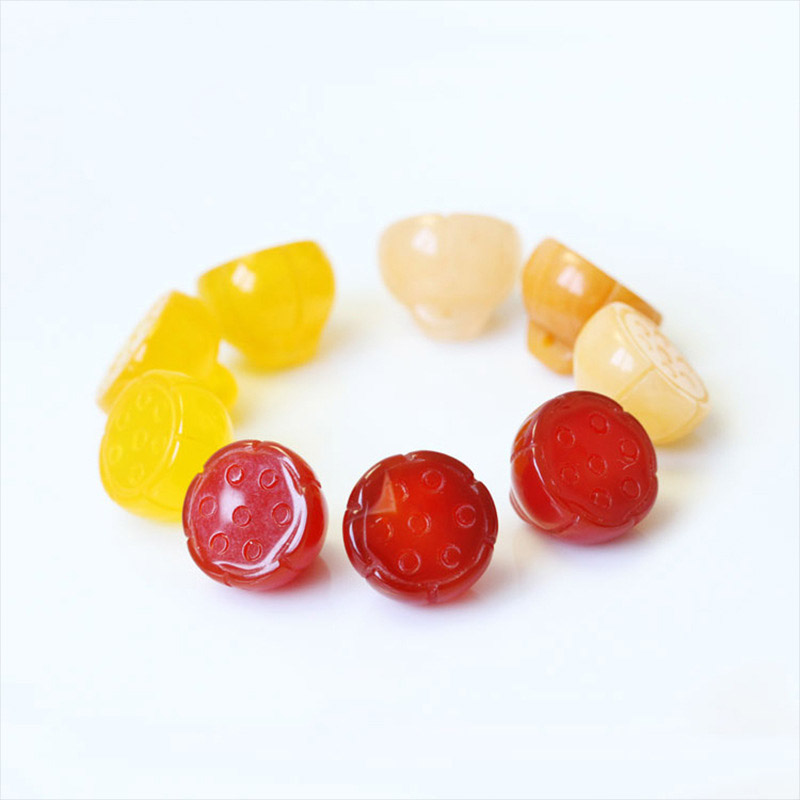 Fiasrel DIY Natural agate lotus pod
