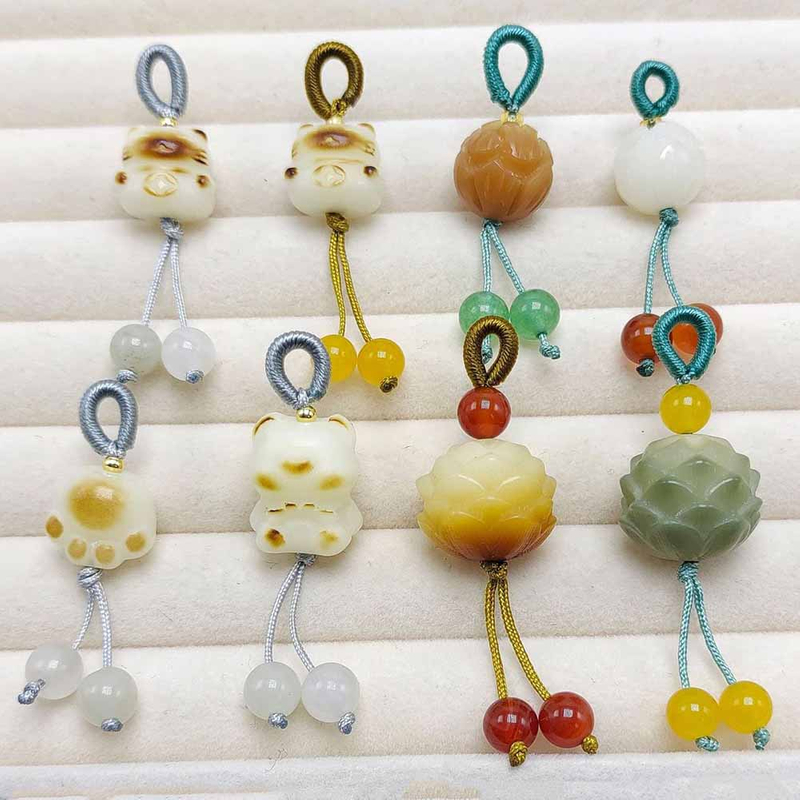 Fiasrel DIY Natural Bodhi cat paw pendant