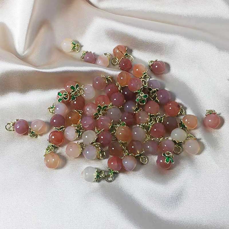 Fiasrel DIY Peach candy agate pendant