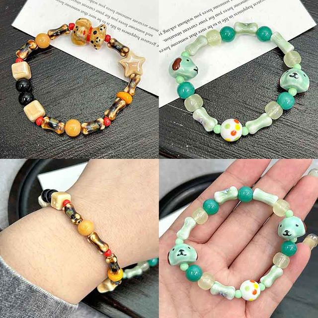 Fiasrel Hand-painted bone ceramic beads