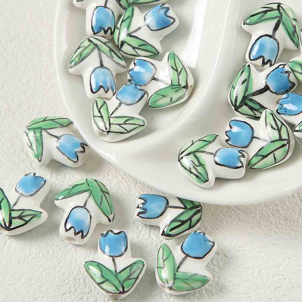 Fiasrel Tulip perforated ceramic beads