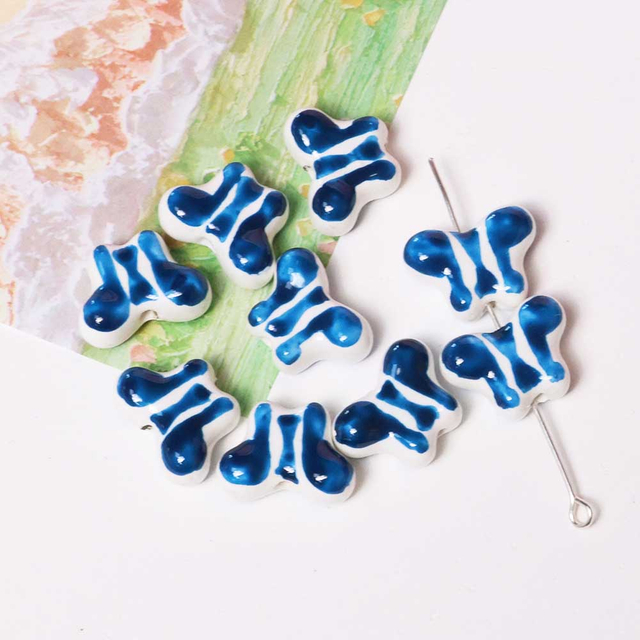 Fiasrel diy hand-painted butterfly ceramic beads