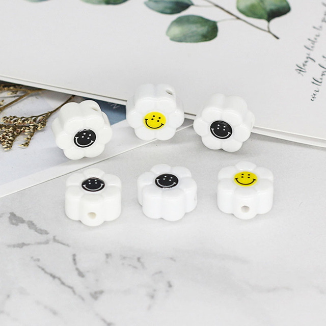 Fiasrel 18mm Ceramic daisies and sunflower beads