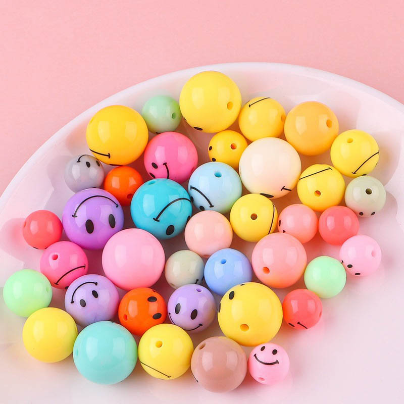 Fiasrel diy round smiley face beads