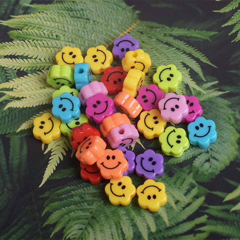 Fiasrel 10mm Flower smiling face pearl