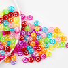 Fiasrel 10mm 100pcs Colorful flat smiley face beads