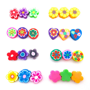 Fiasrel 100pcs Flower soft clay beads