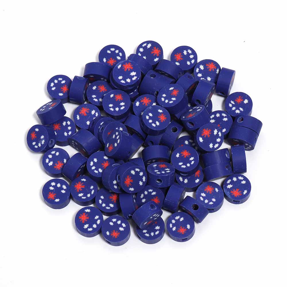 Fiasrel 50pcs Colored national flag soft clay beads