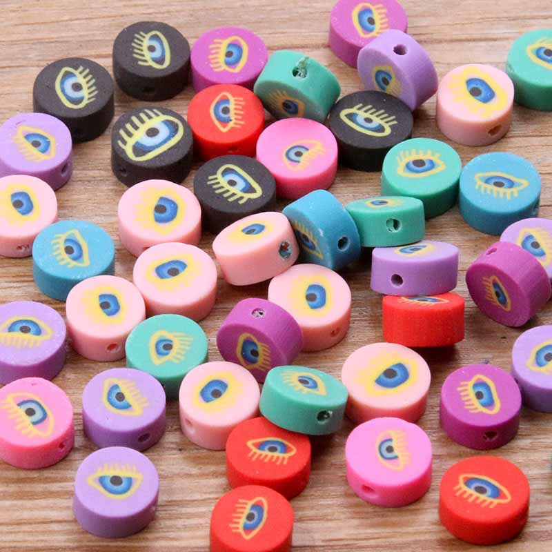Fiasrel 20pcs Devil's Eye Soft clay beads