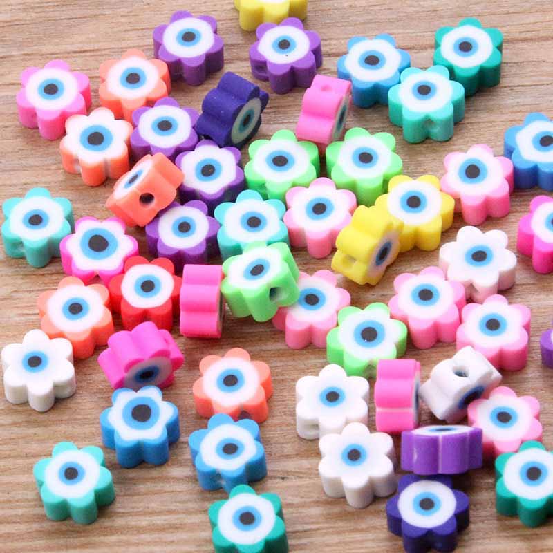 Fiasrel 20pcs Variegated star-shaped soft clay beads