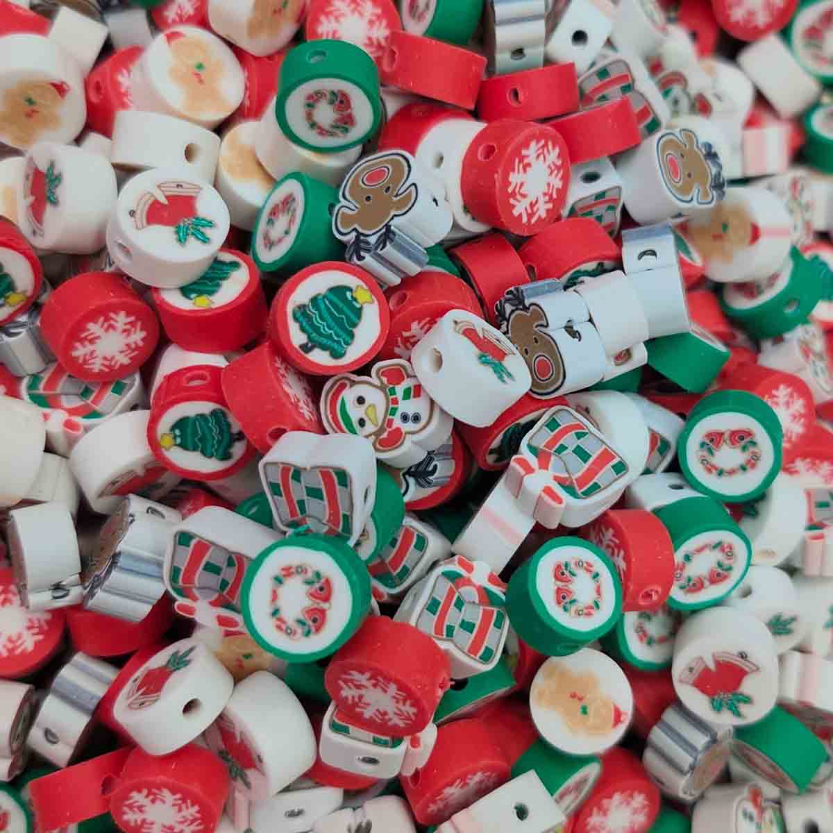 Fiasrel 1000pcs Christmas series soft clay beads