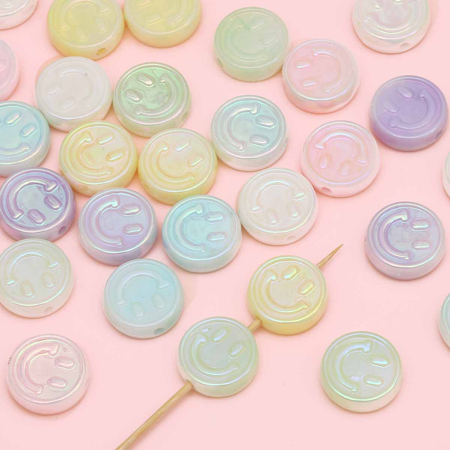 Fiasrel Cute and colorful smiley face beads