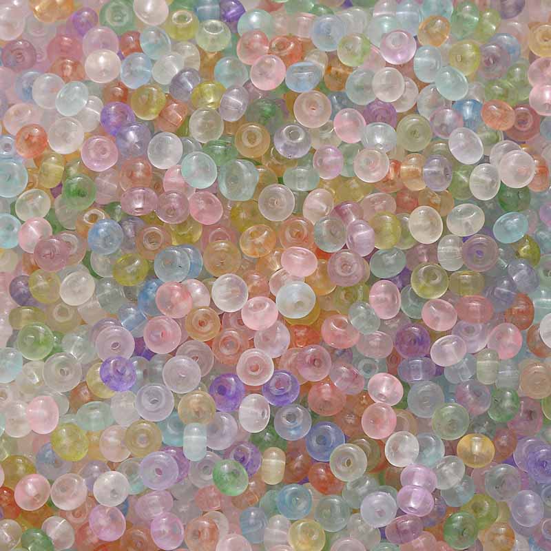 Fiasrel 2*4mm Ice-Transparent Seed Beads DIY Handmade Beading Supplies