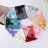 Fiasrel 10pcs Bow transparent mesh jewelry bag