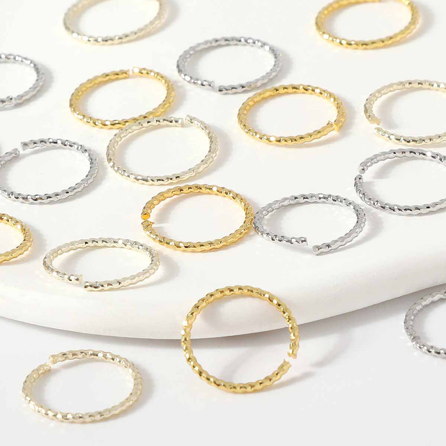 Fiasrel 500pcs 18k gold-plated open ring