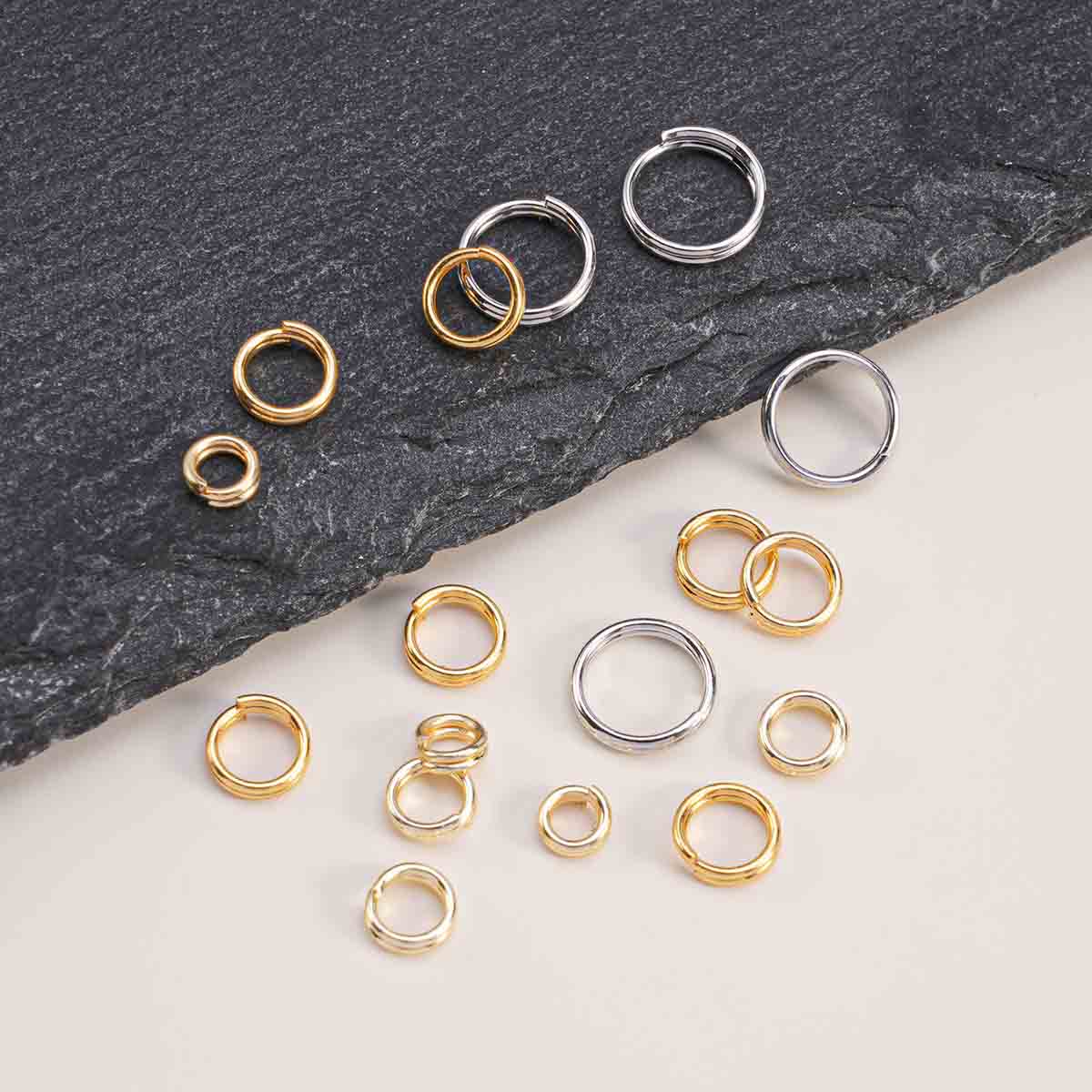 Fiasrel 30pcs Copper gold-plated connection opening ring