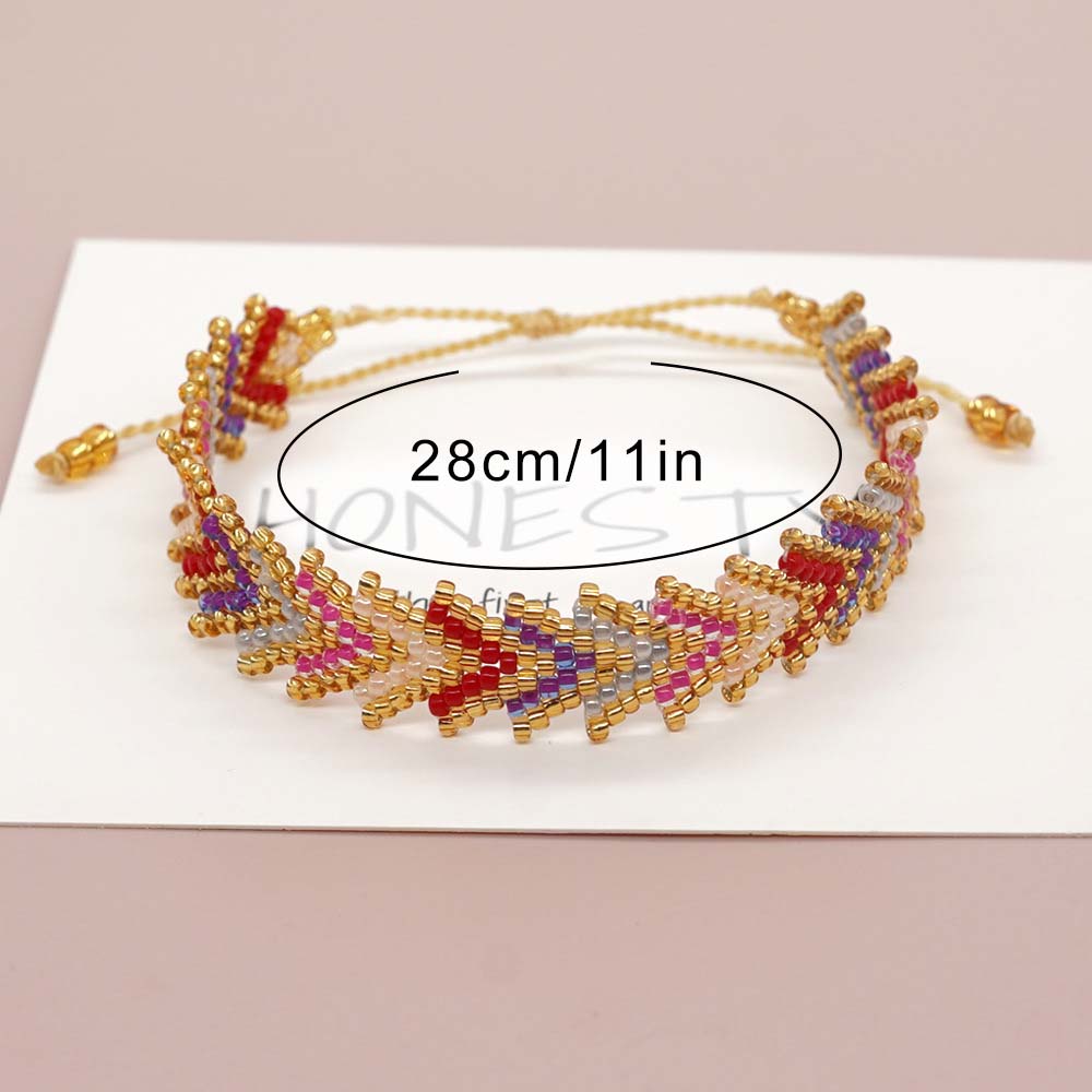 Fiasrel Rainbow arrow rice bead bracelet