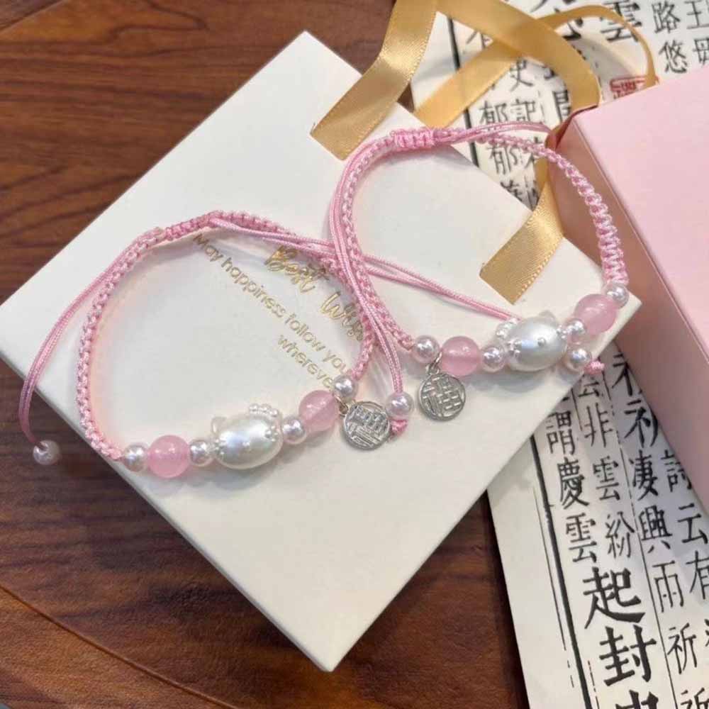Fiasrel KT Cat Pearl Fortune Bracelet
