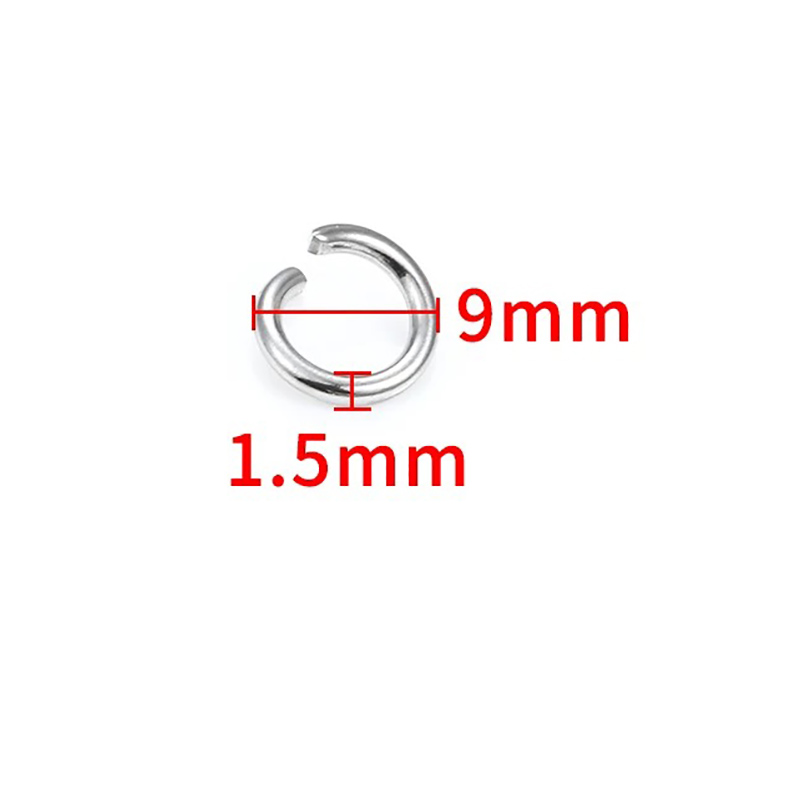 Fiasrel 200pcs 1.5mm Titanium steel open ring connection ring