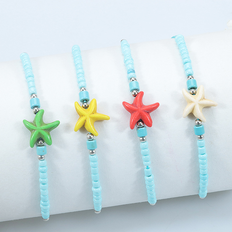 Fiasrel Colorful starfish rice bead bracelet