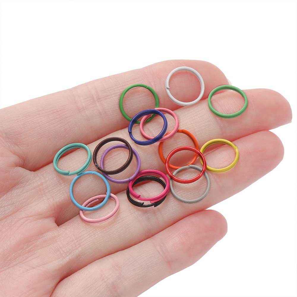 Fiasrel 100pcs Colored painted open ring