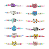 Fiasrel 2pcs Multicolored cat-shaped soft clay children's bracelet
