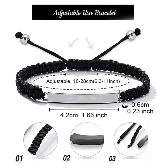 Fiasrel Fashion Jewelry Bracelets Engraving Bracelet Hand Woven Stainless Steel Keepsake Bangle Bracelet with Always with me