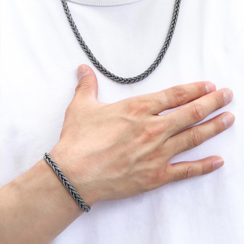 Fiasrel Jewelery Chain Braided Handmade Jewelry Men Bracelet Retro Vantage Bracelets