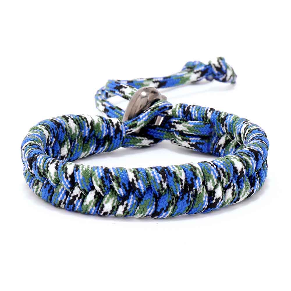 Fiasrel Handmade Nylon Rope Outdoor Paracord Survival Camping Camouflage Bracelet Handcrafted Woven Bracelet