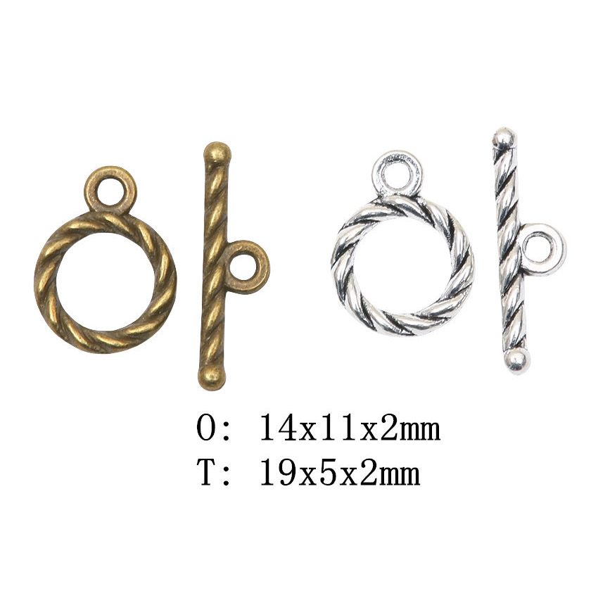 Fiasrel 10pcs Stainless Steel Twisted OT Toggle Clasp Connector Bracelet Necklace Fastener Ending Clasp Set